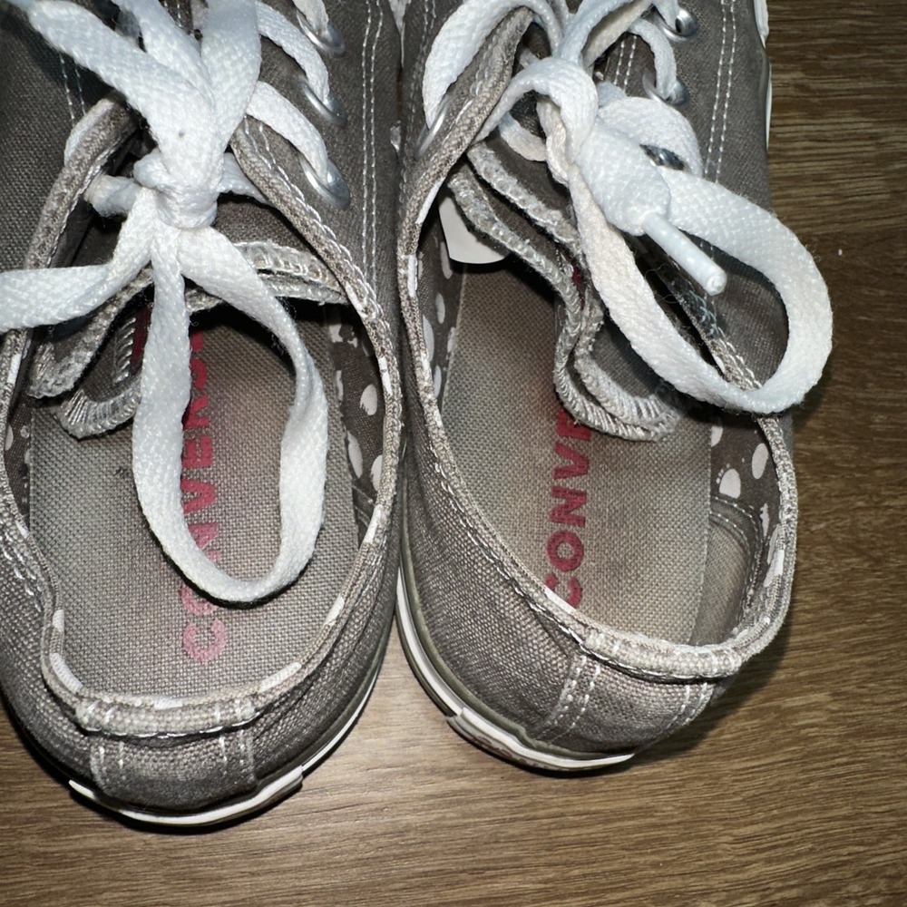 Converse Chuck Taylor All Star Low Top Gray Canvas Sneakers Polka Dot Lining 6.5 - Picture 10 of 10
